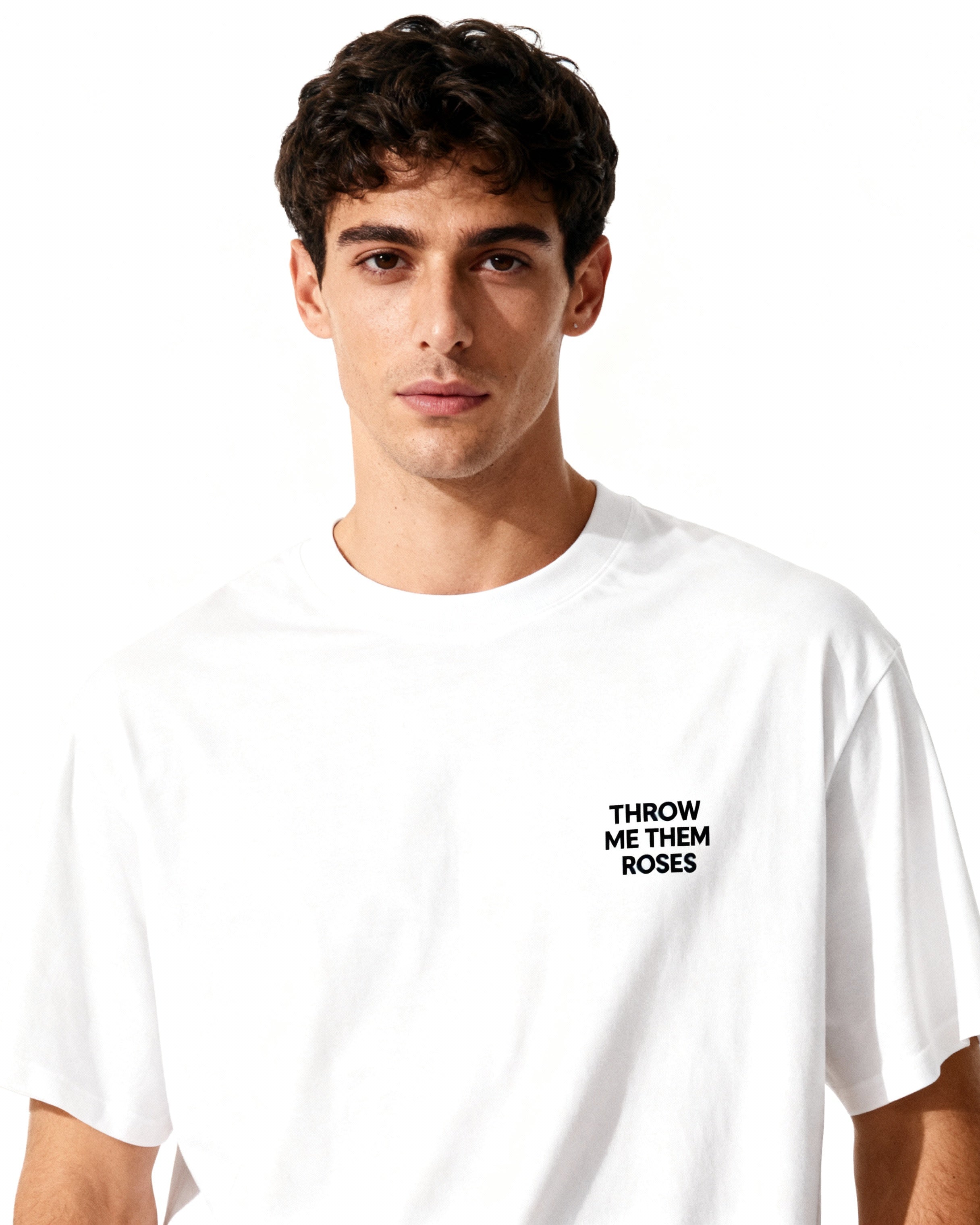 Throw Roses Encore THROW ME THEM ROSES slogan t-shirt - white – thirdofthefifth