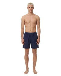 navy flat front shorts