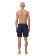 navy flat front shorts