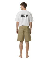 thirdofthefifth oatmeal pleated shorts