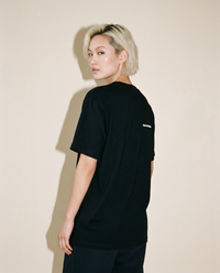 Premium Third of the Fifth Logo T-shirt Black crafted from heavyweight 225 GSM cotton, featuring signature front and back logo graphics, regular fit silhouette, and contemporary luxury streetwear styling.
