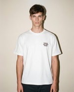 White heavyweight cotton oversized T-shirt with large 'Throw Me Them Roses' graphic slogan printed on both on the front and the back, oversized structured box fit. unisex silhouette and premium streetwear styling.